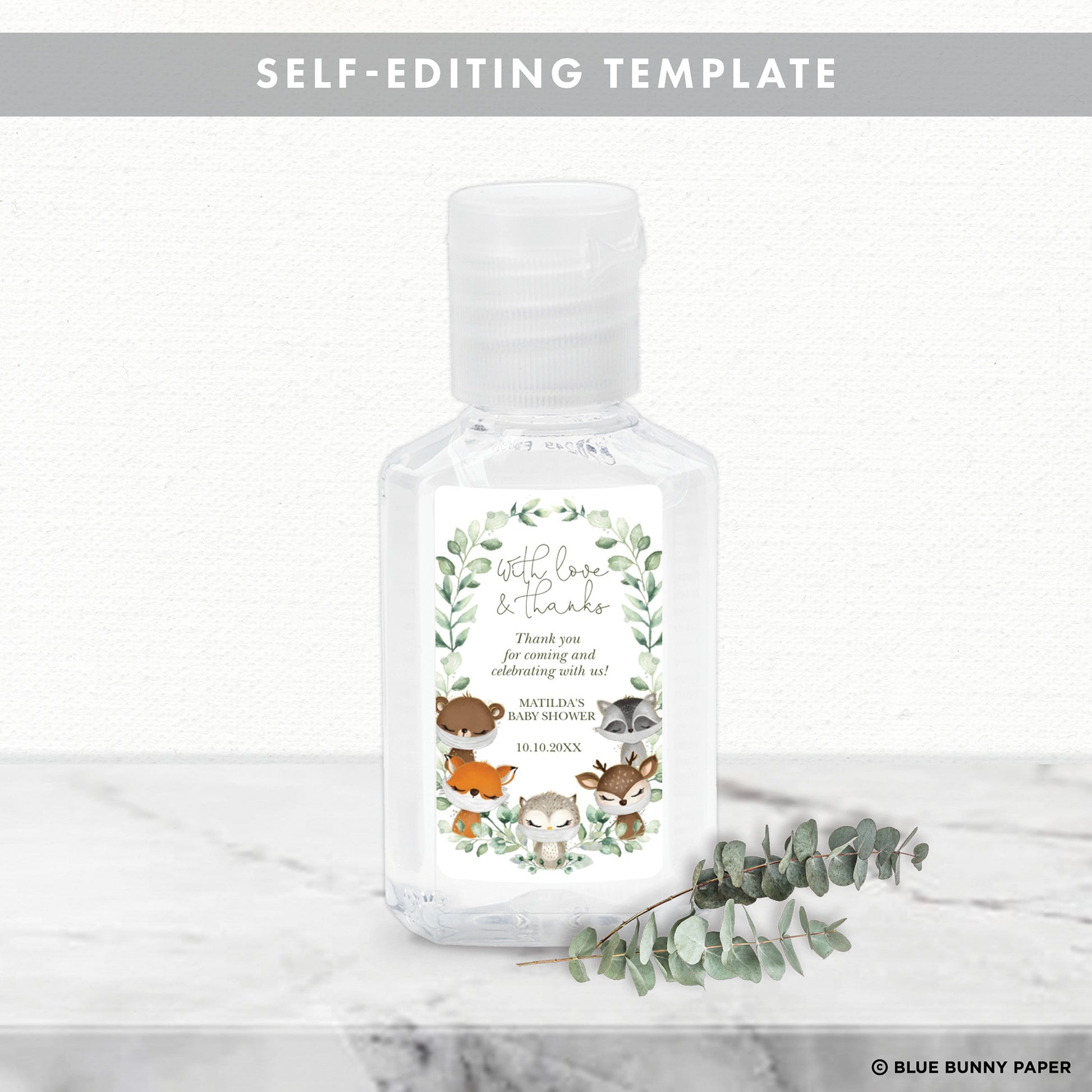 Baby Shower Hand Sanitizer Label