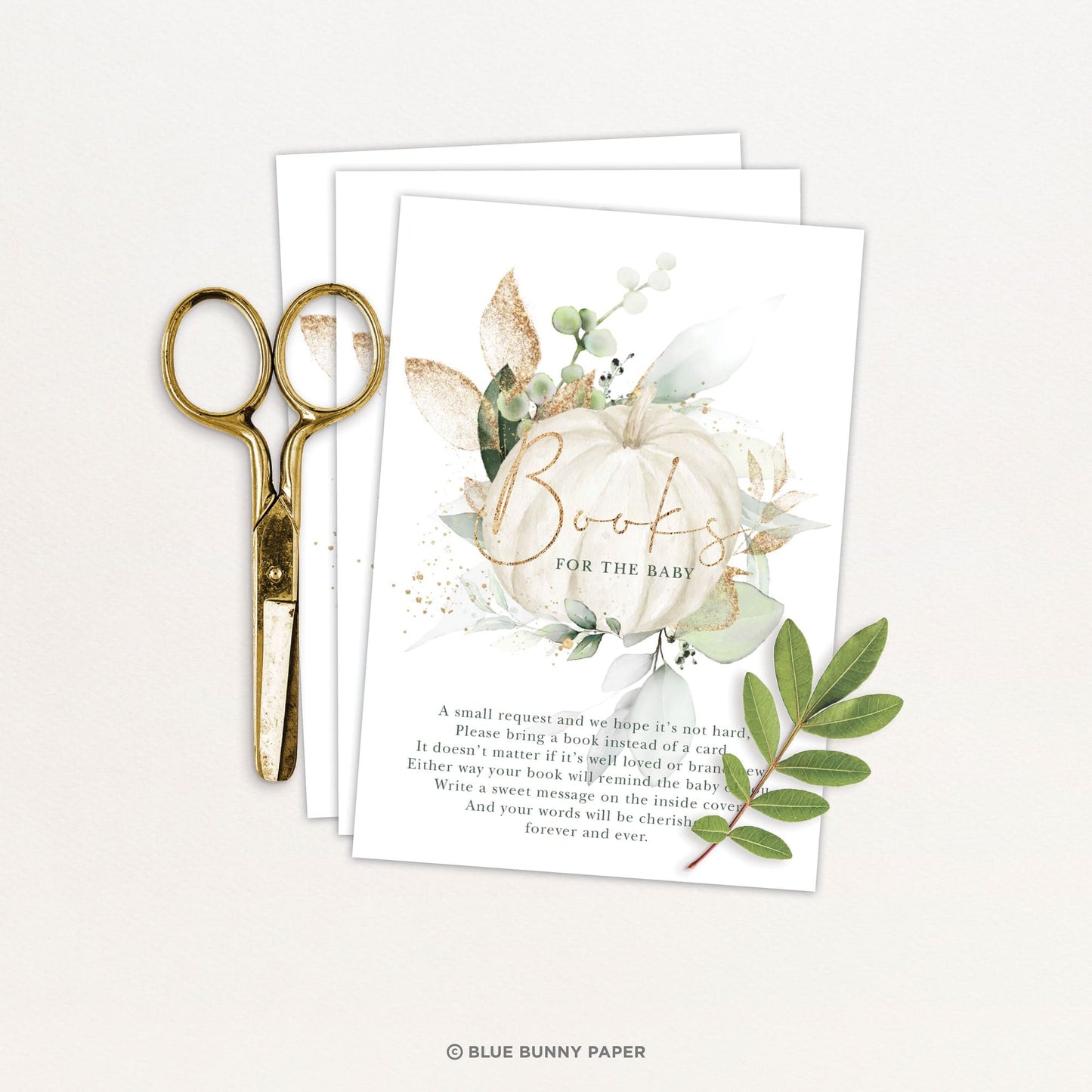 Pumpkin Baby Shower Book Request Card