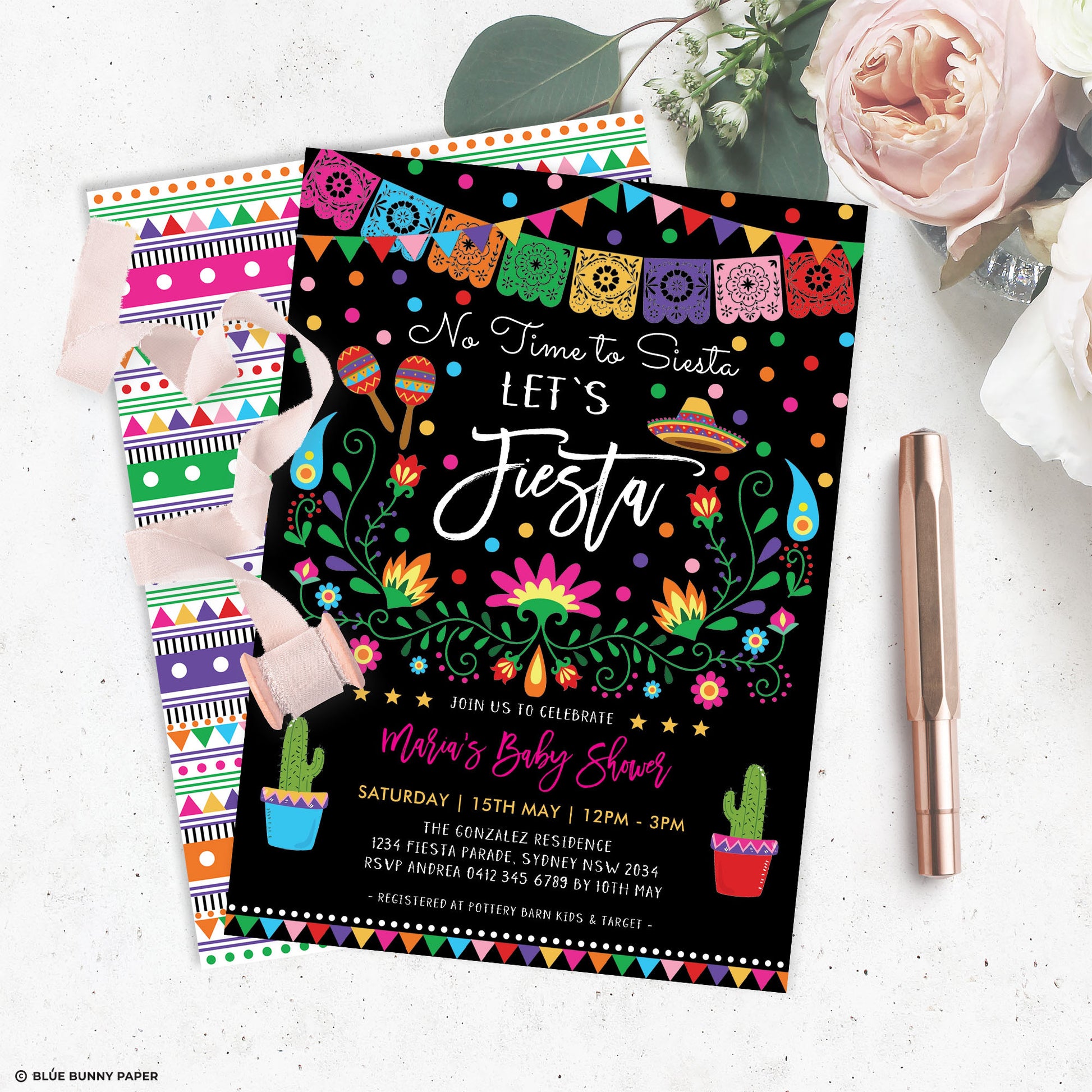 Mexican Fiesta Baby Shower Invitation