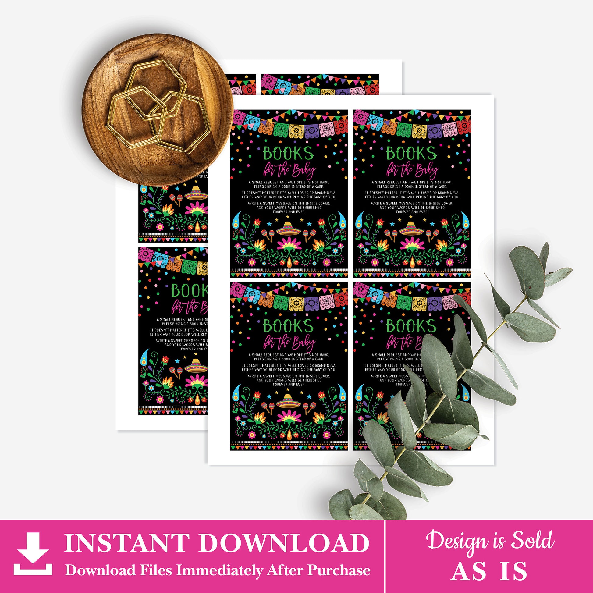 Mexican Fiesta Book Request Insert Card