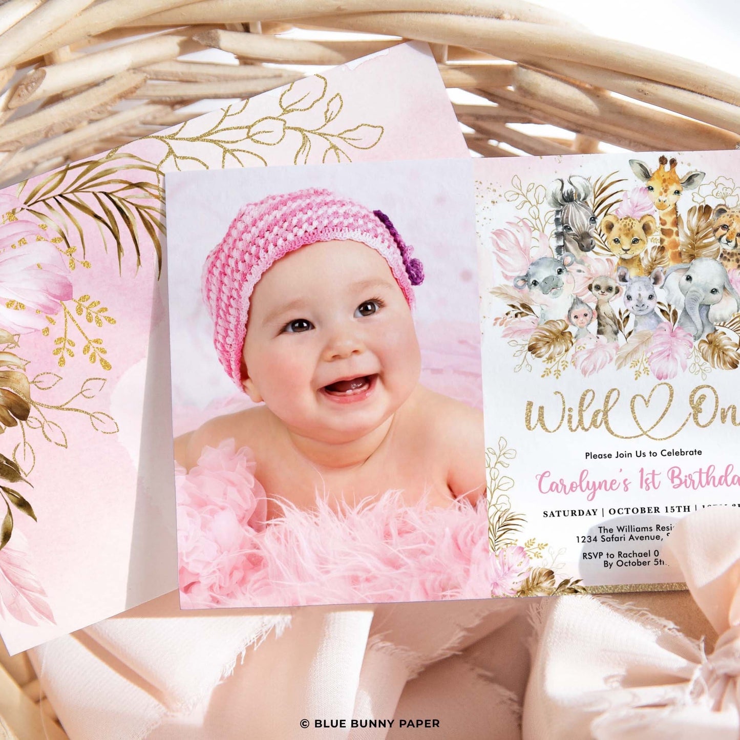 Wild One Birthday Photo Invitation