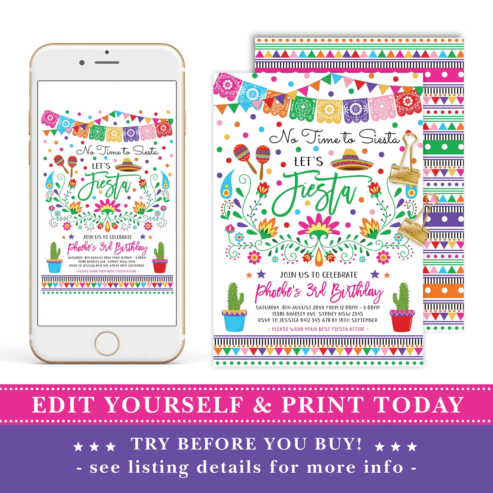 Mexican Fiesta Birthday Party Invitation