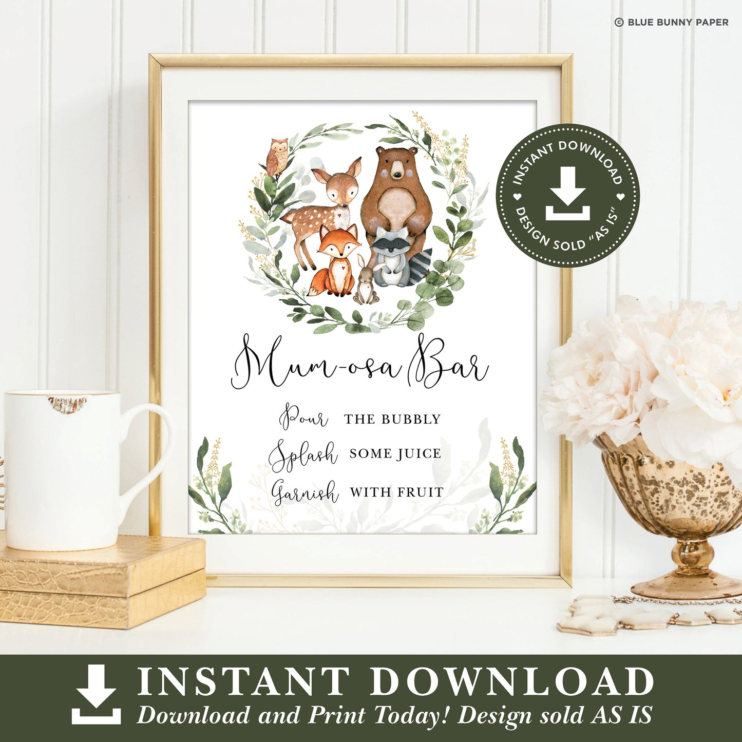 Woodland Momosa Bar Sign