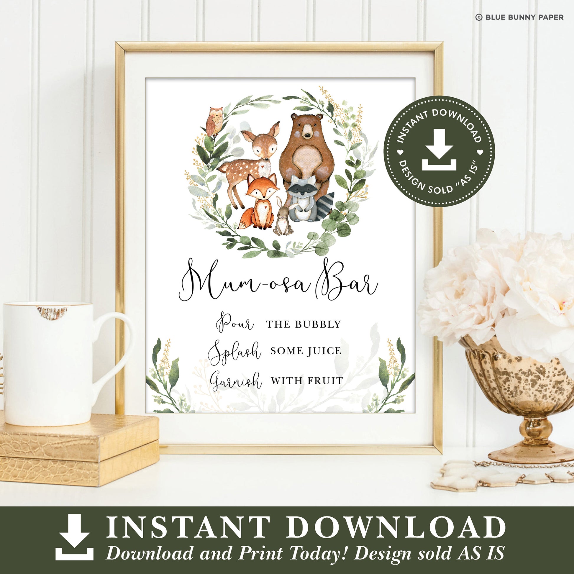 Woodland Momosa Bar Sign