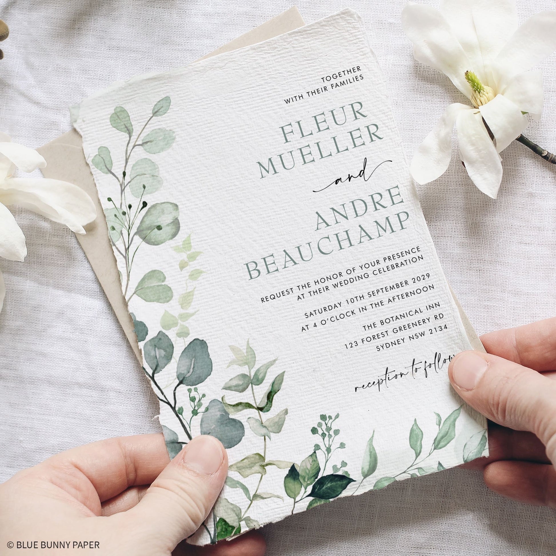 Greenery Digital Wedding Invitation