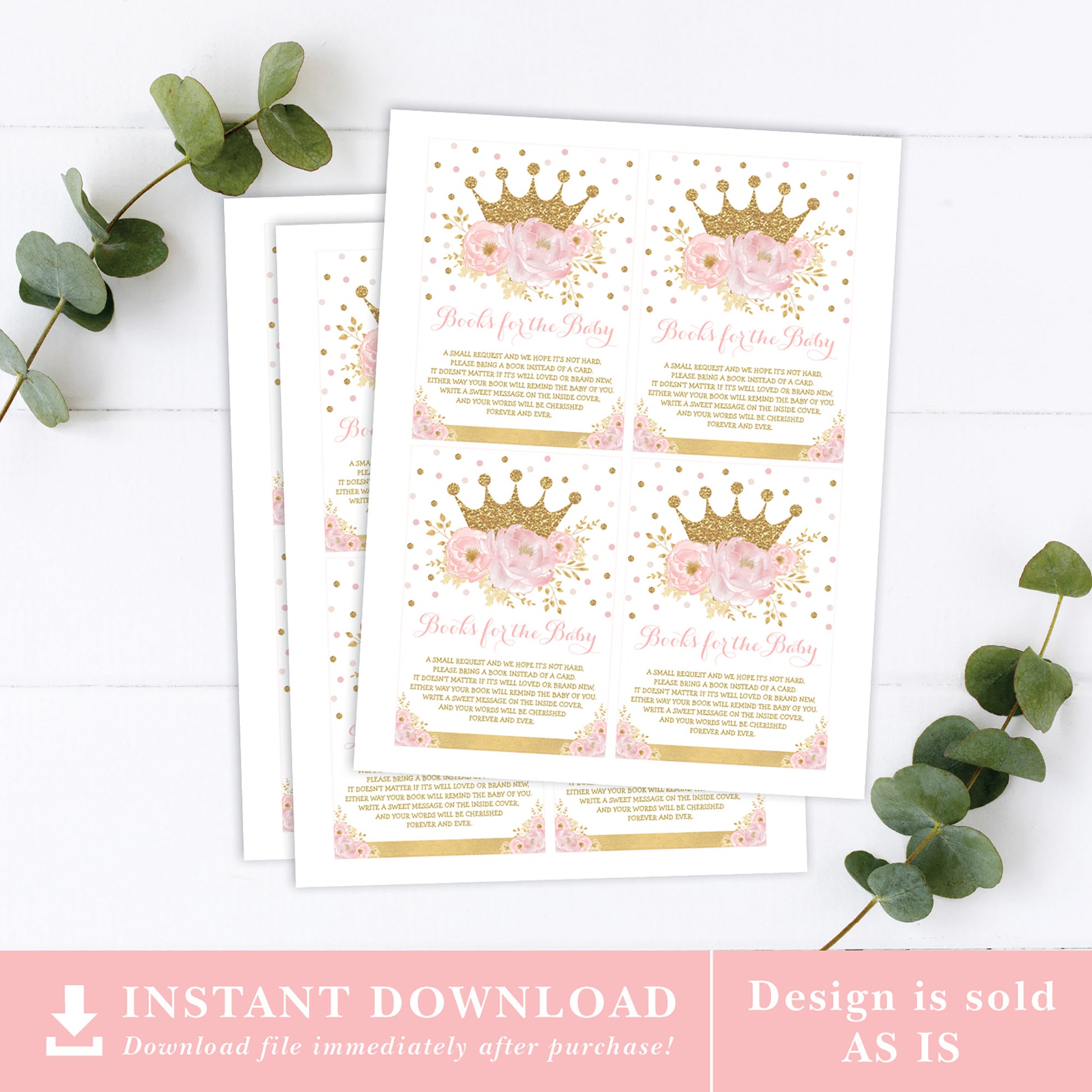 Princess Book Request Insert Card