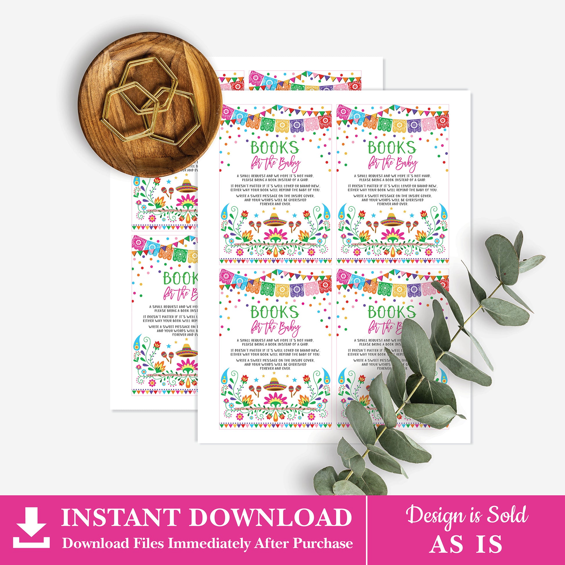 Mexican Fiesta Book Request Insert Card