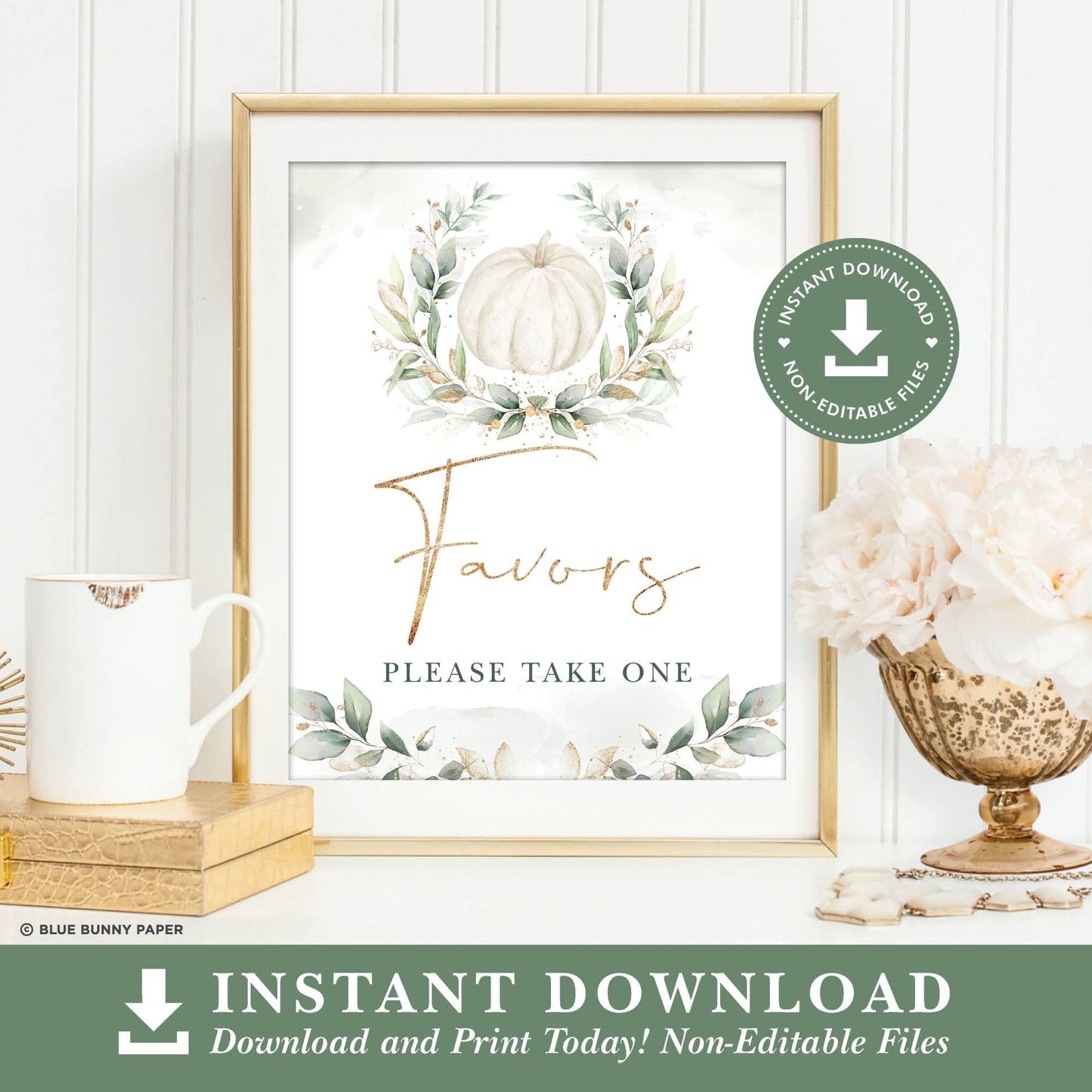 Pumpkin Favors Party Sign