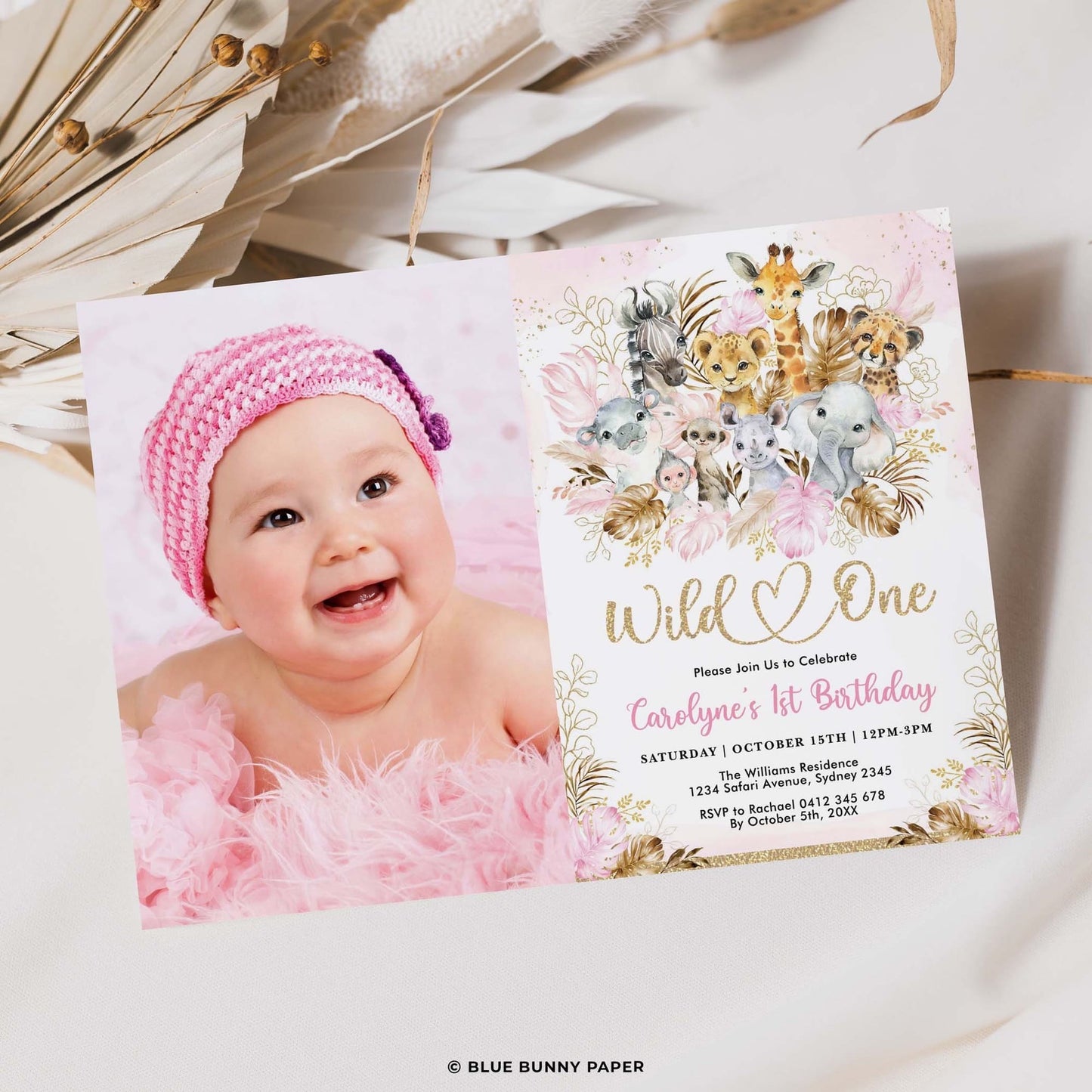Wild One Birthday Photo Invitation