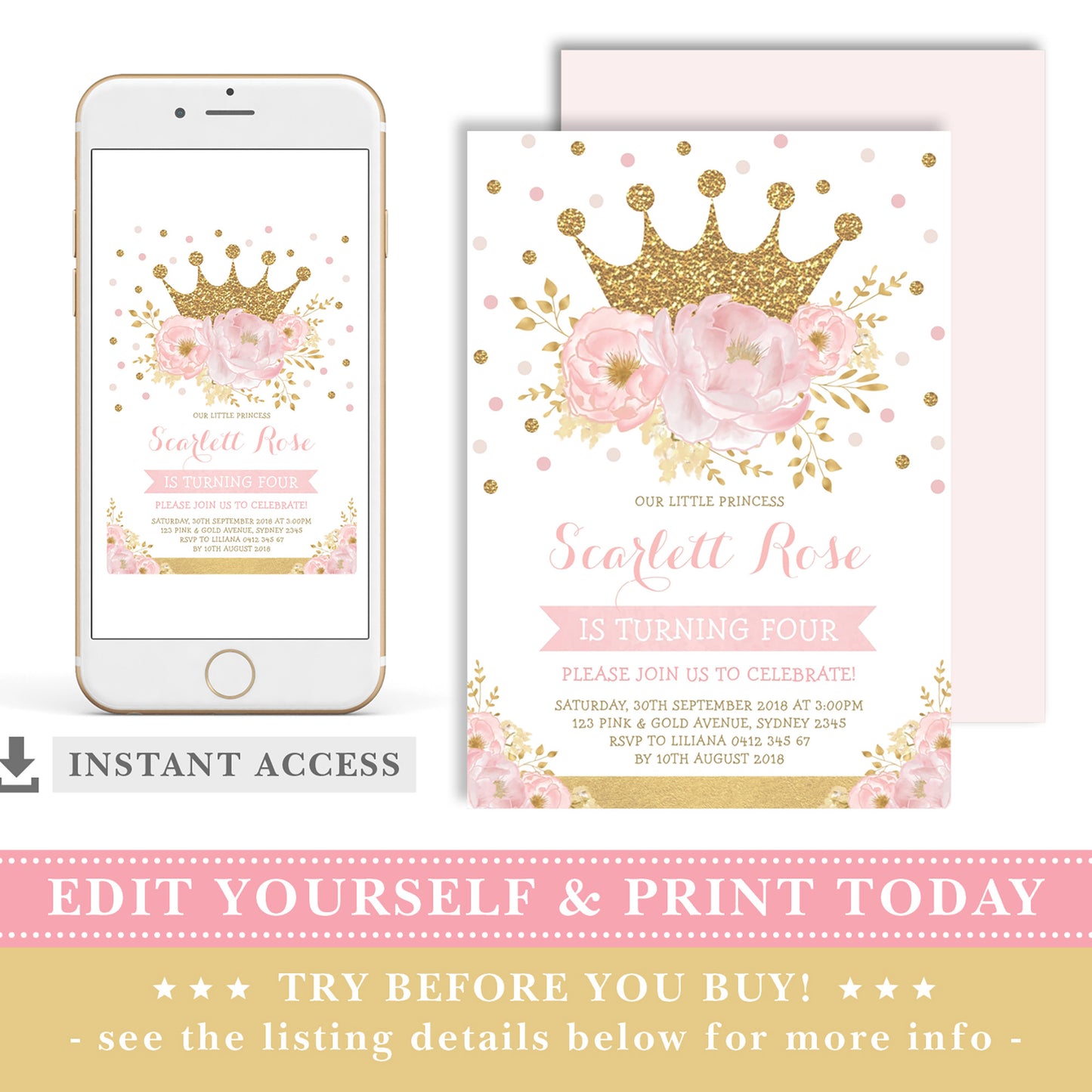 Princess Birthday Invitation