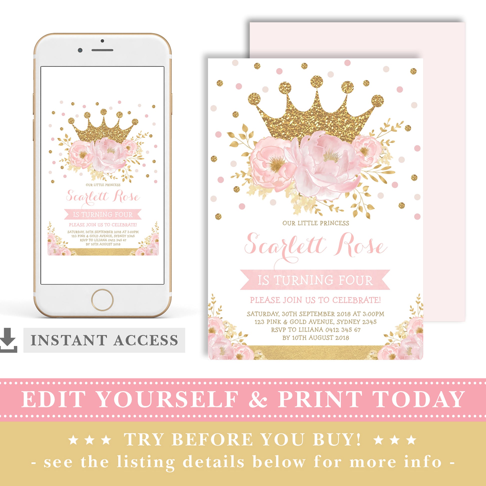 Princess Birthday Invitation