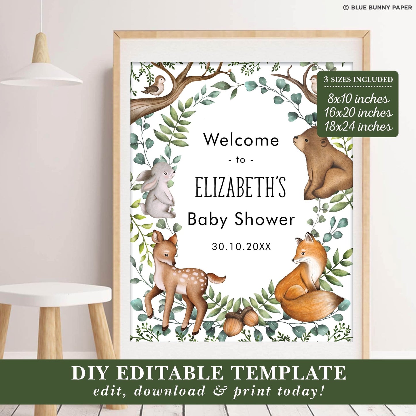 Woodland Baby Shower Welcome Sign