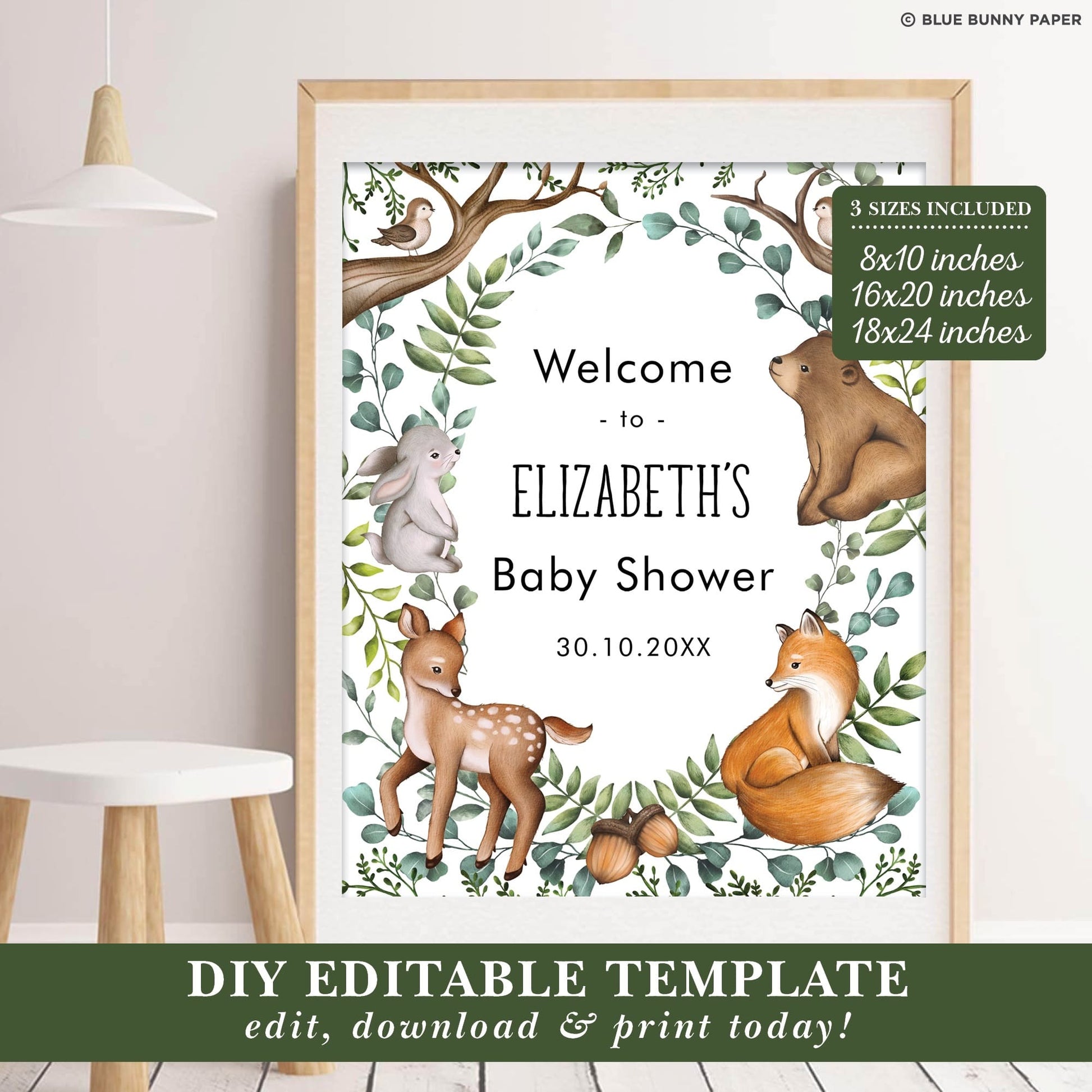 Woodland Baby Shower Welcome Sign