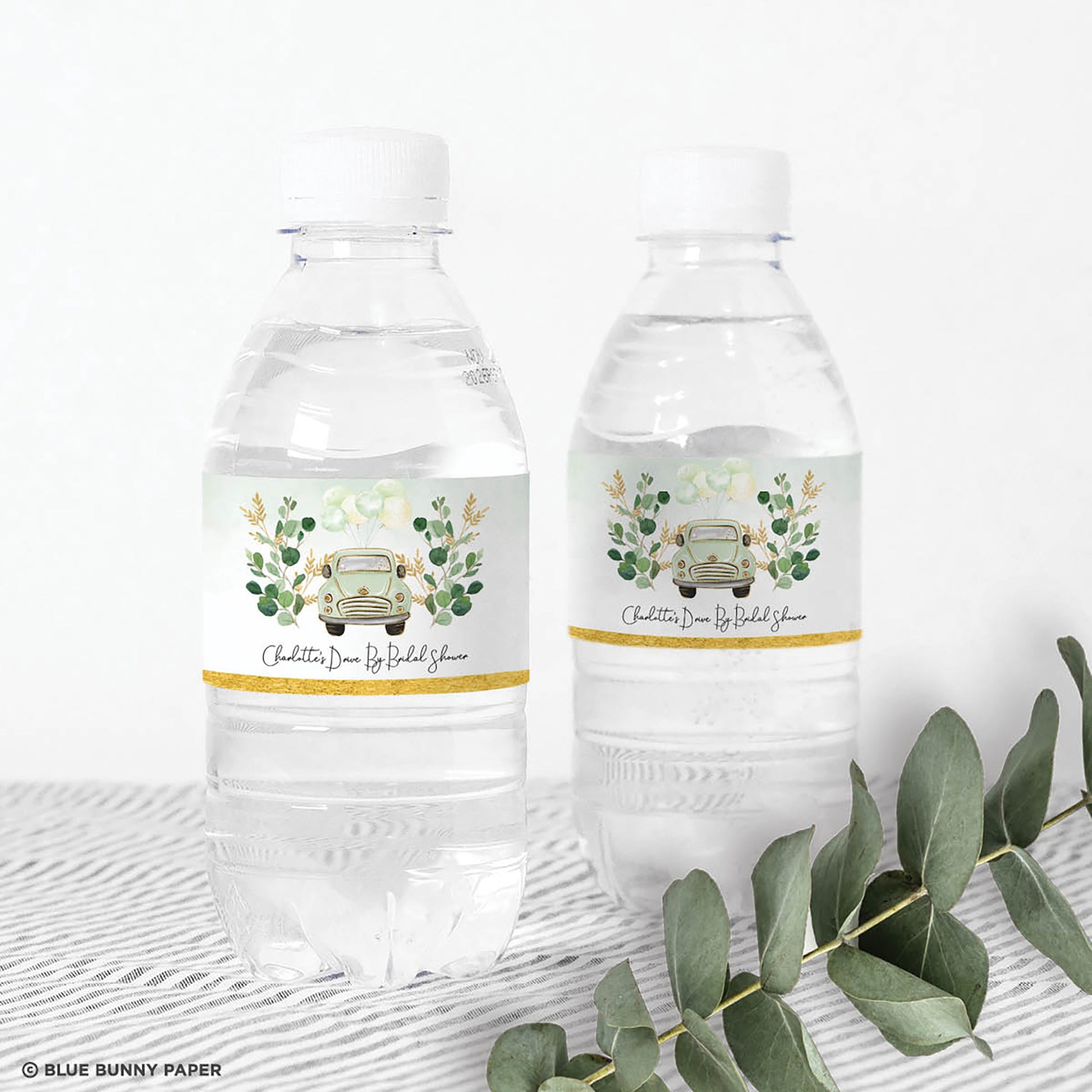 Green Car Water Bottle Label