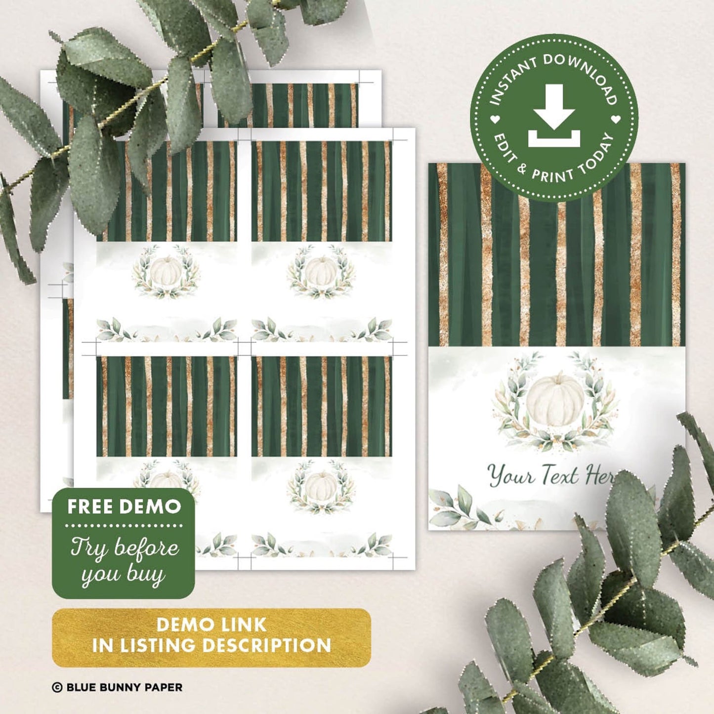 Pumpkin Place Cards