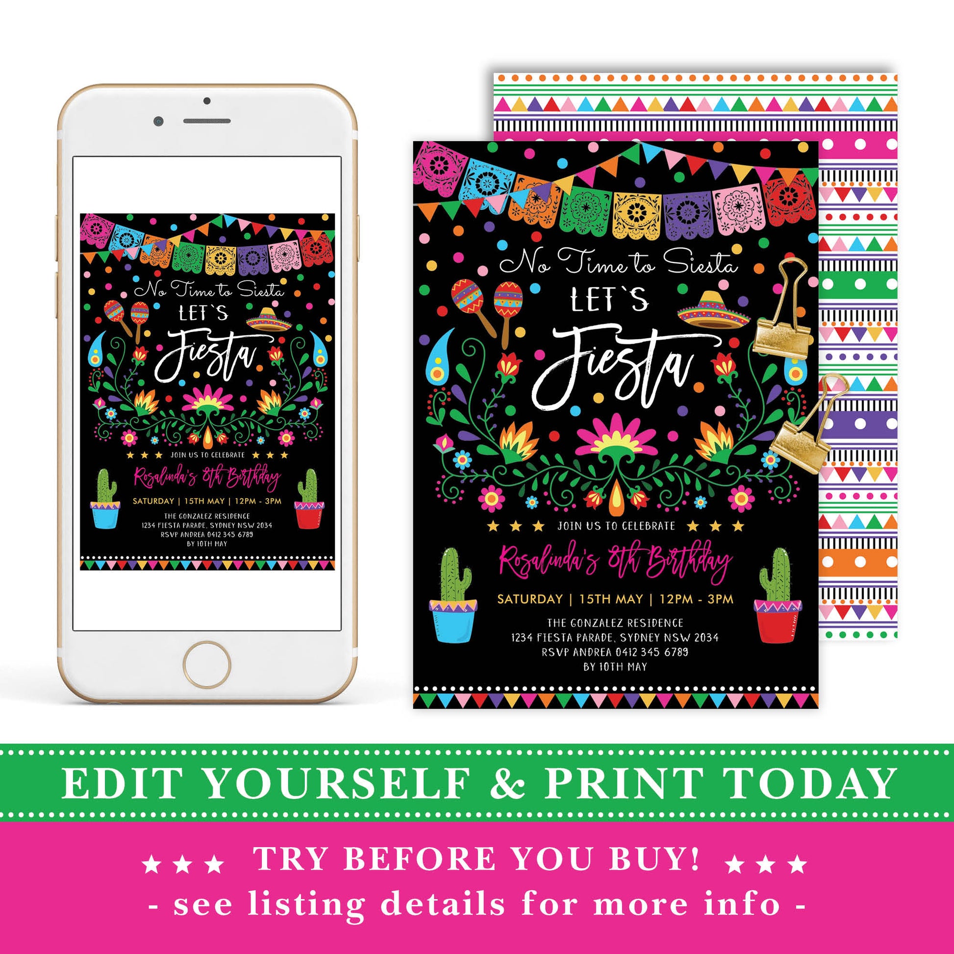 Mexican Fiesta Birthday Party Invite