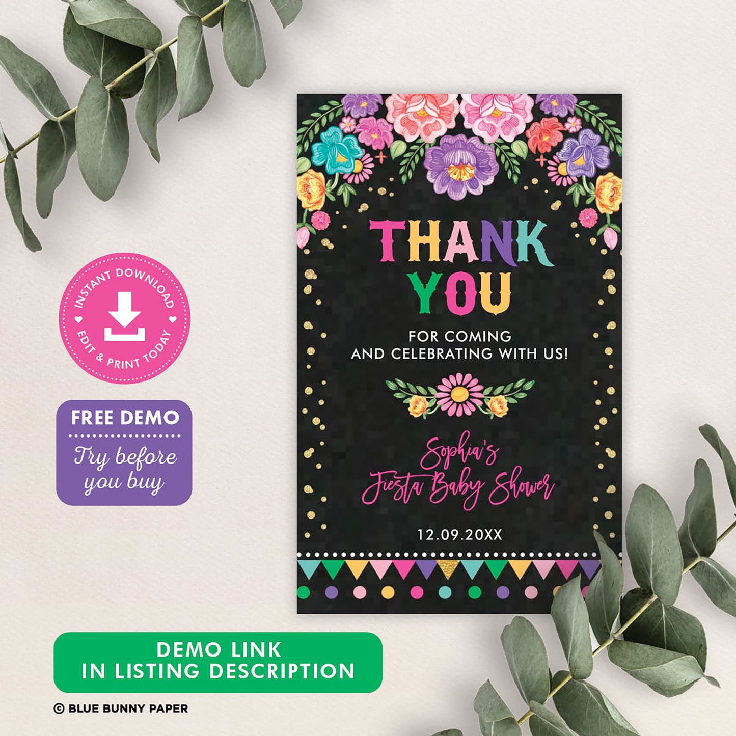 Mexican Fiesta Party Favor Tags