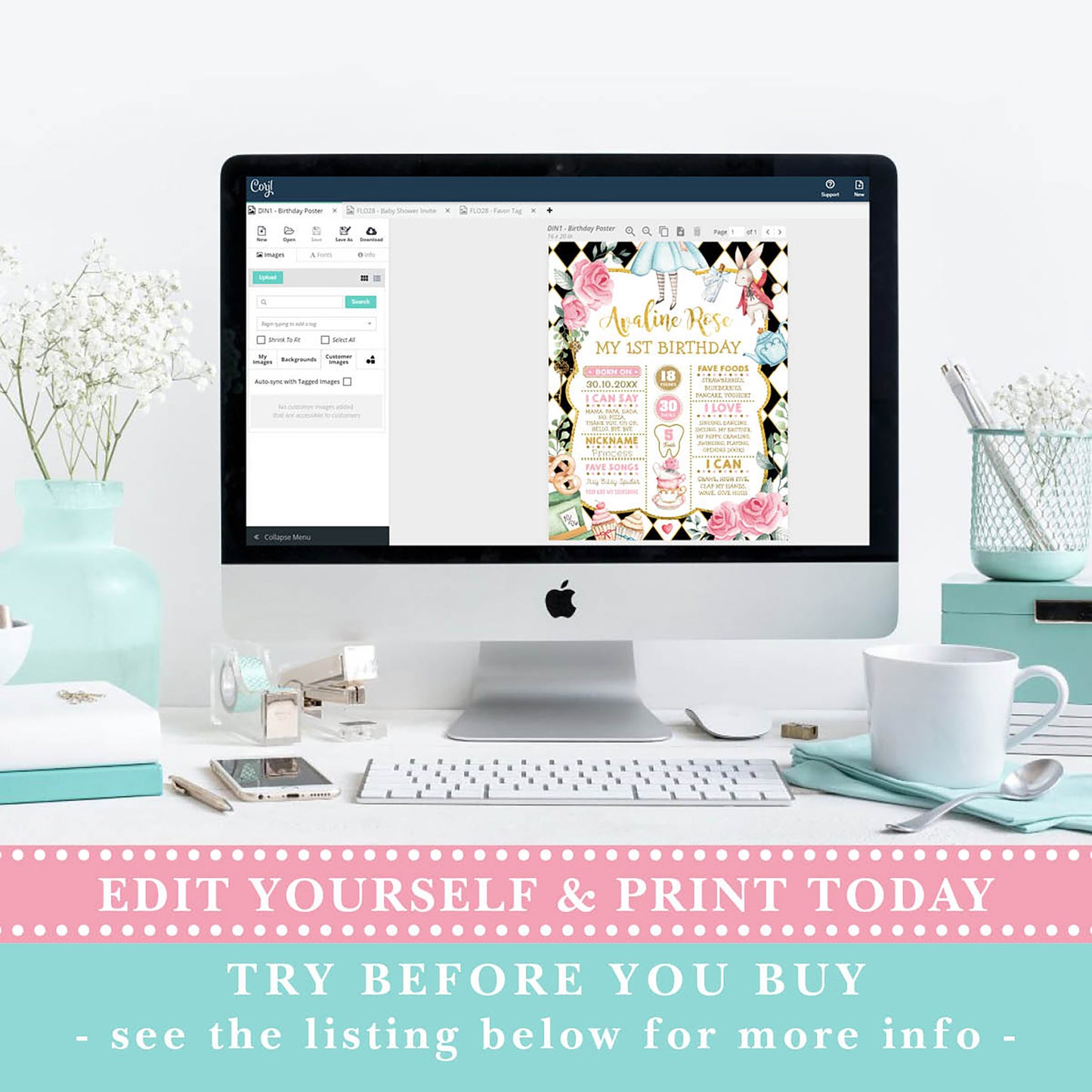 1st Birthday Milestone Poster