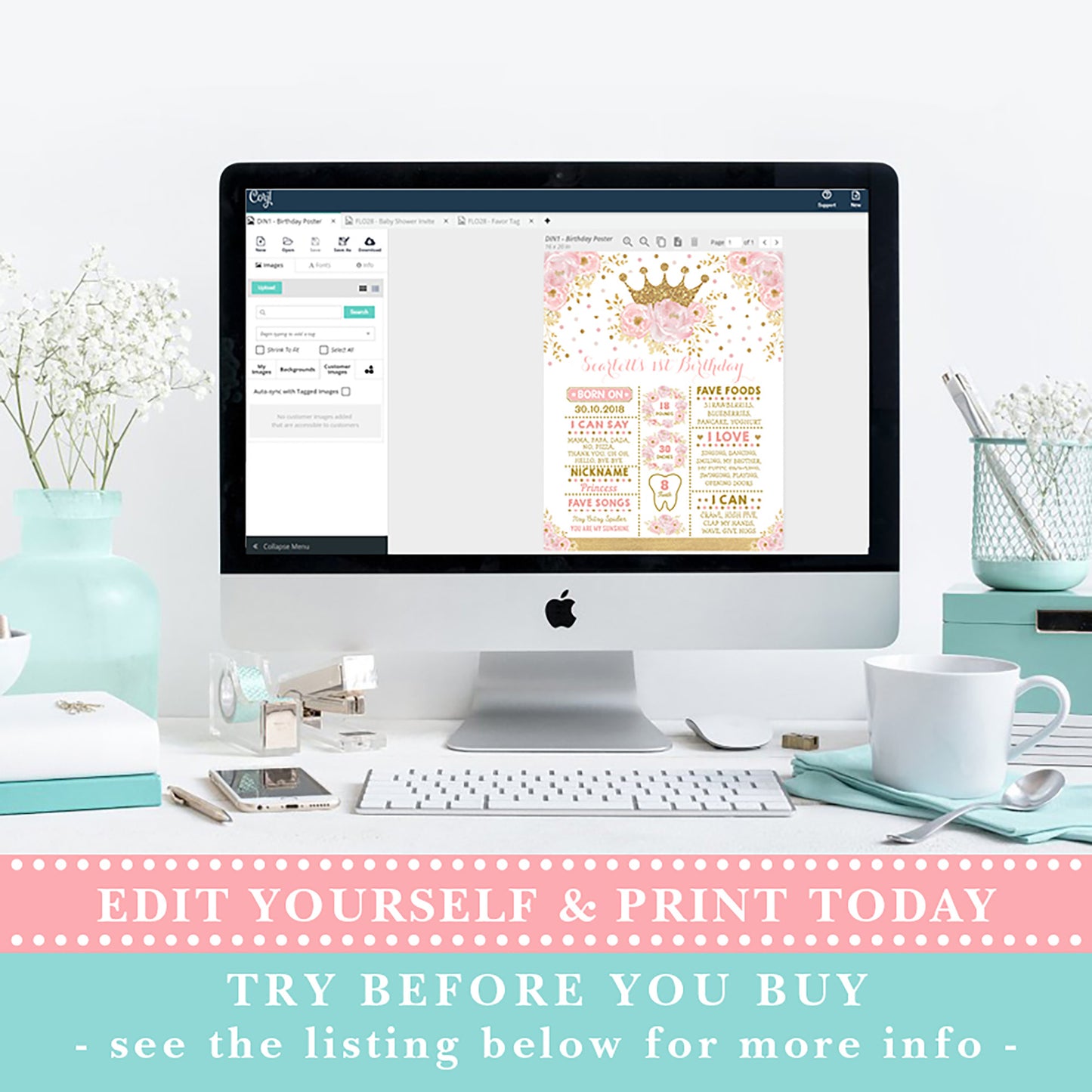 Princess Birthday Milestone Poster