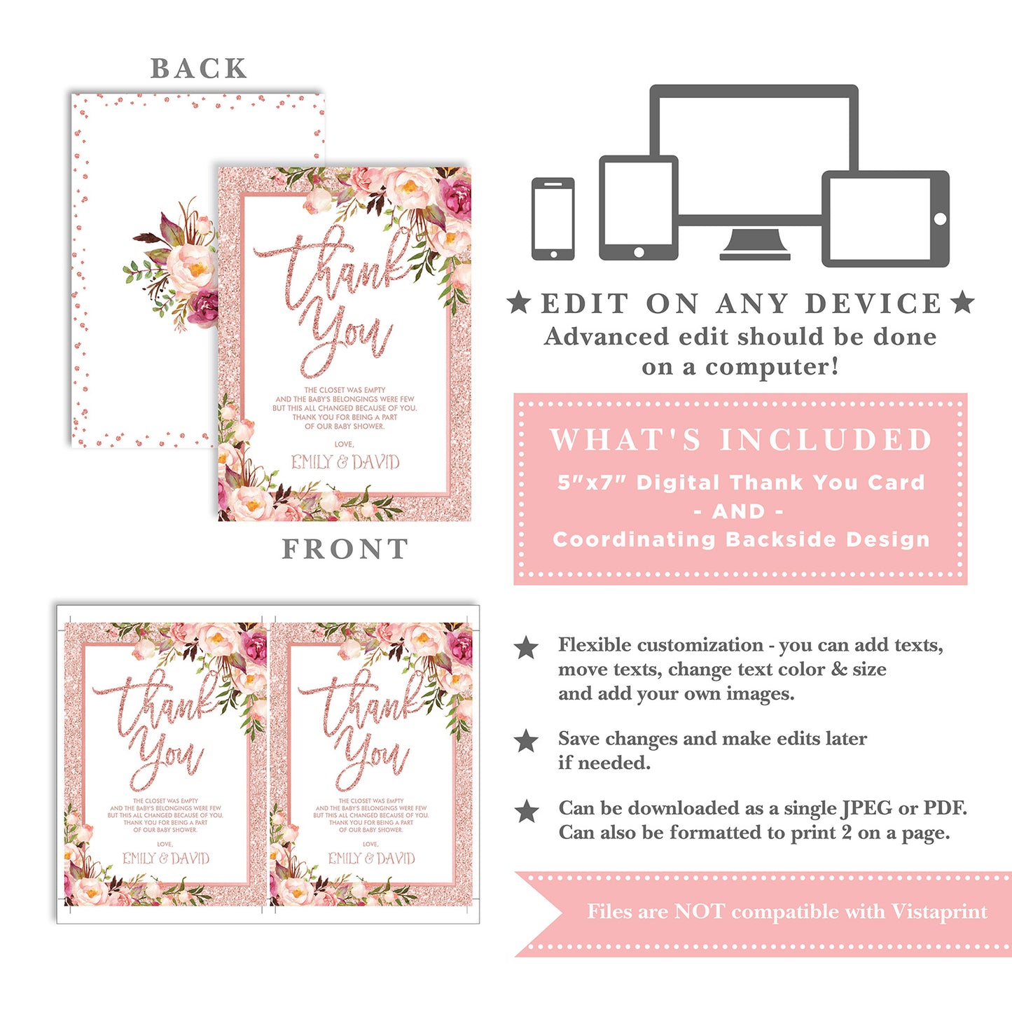 Baby Shower Thank You Card