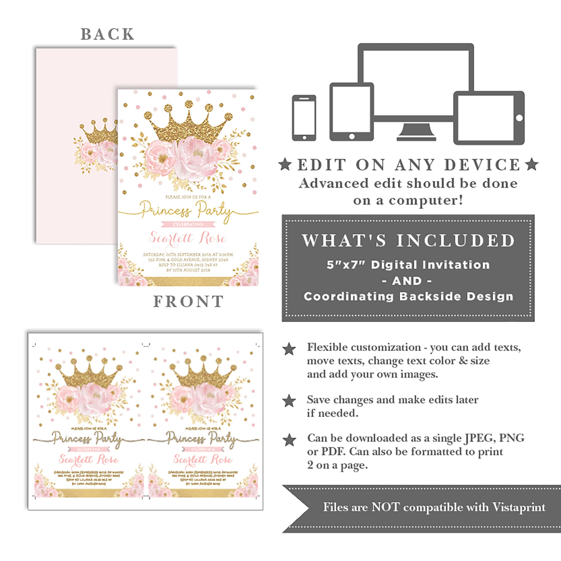 Princess Birthday Invitation