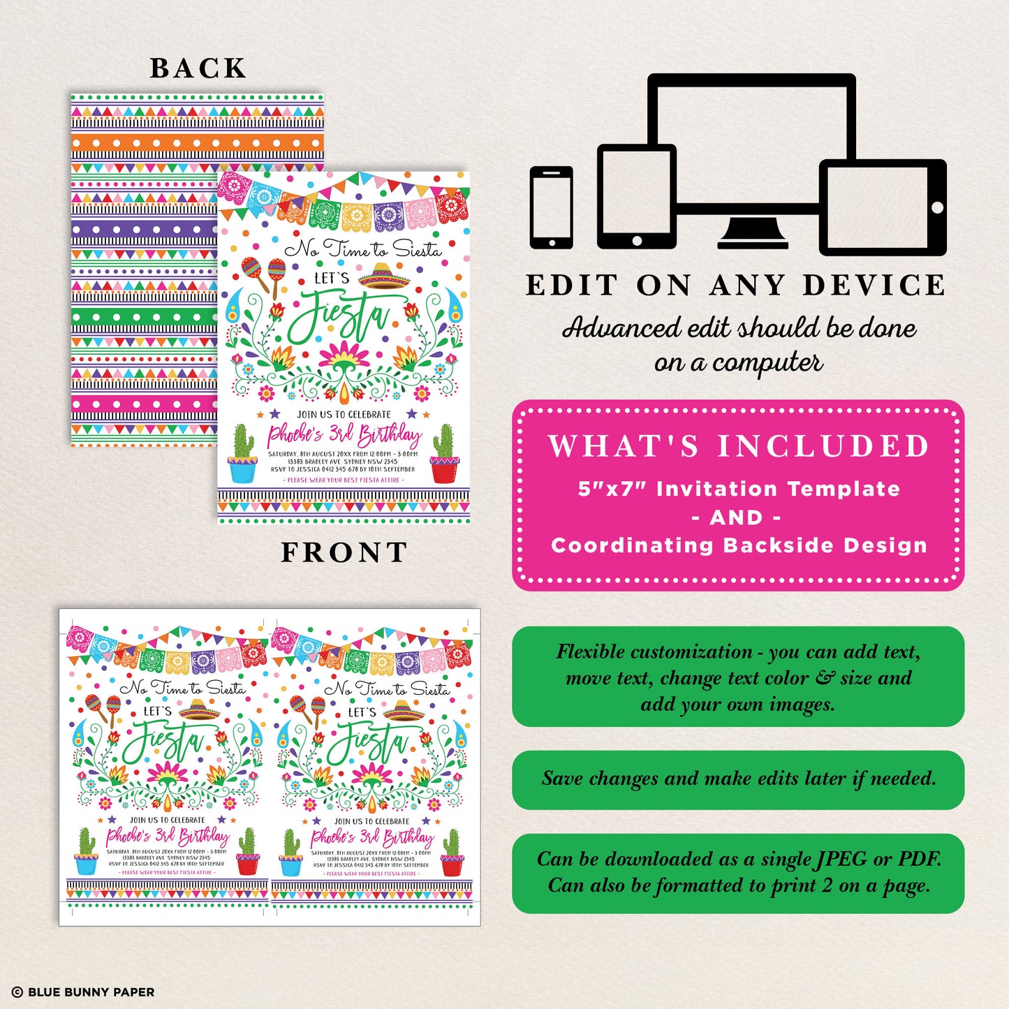 Mexican Fiesta Birthday Party Invitation