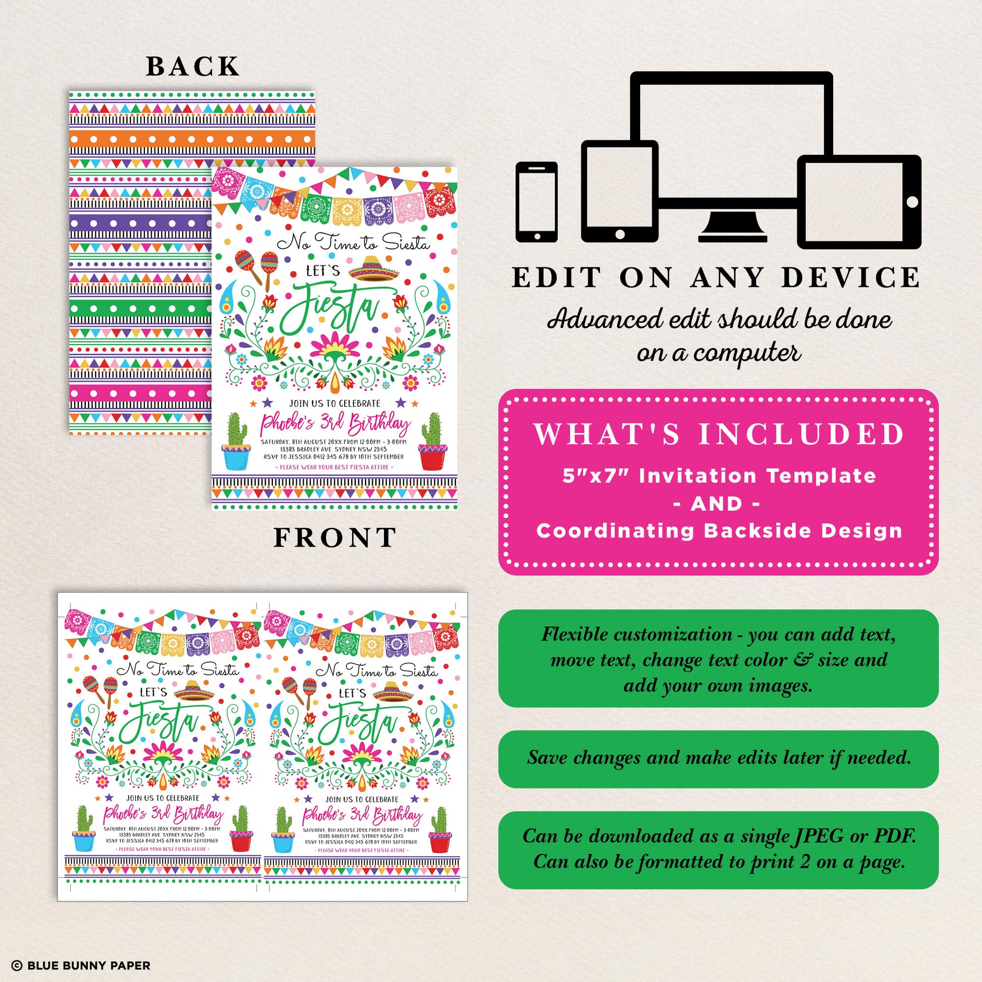 Mexican Fiesta Birthday Party Invitation