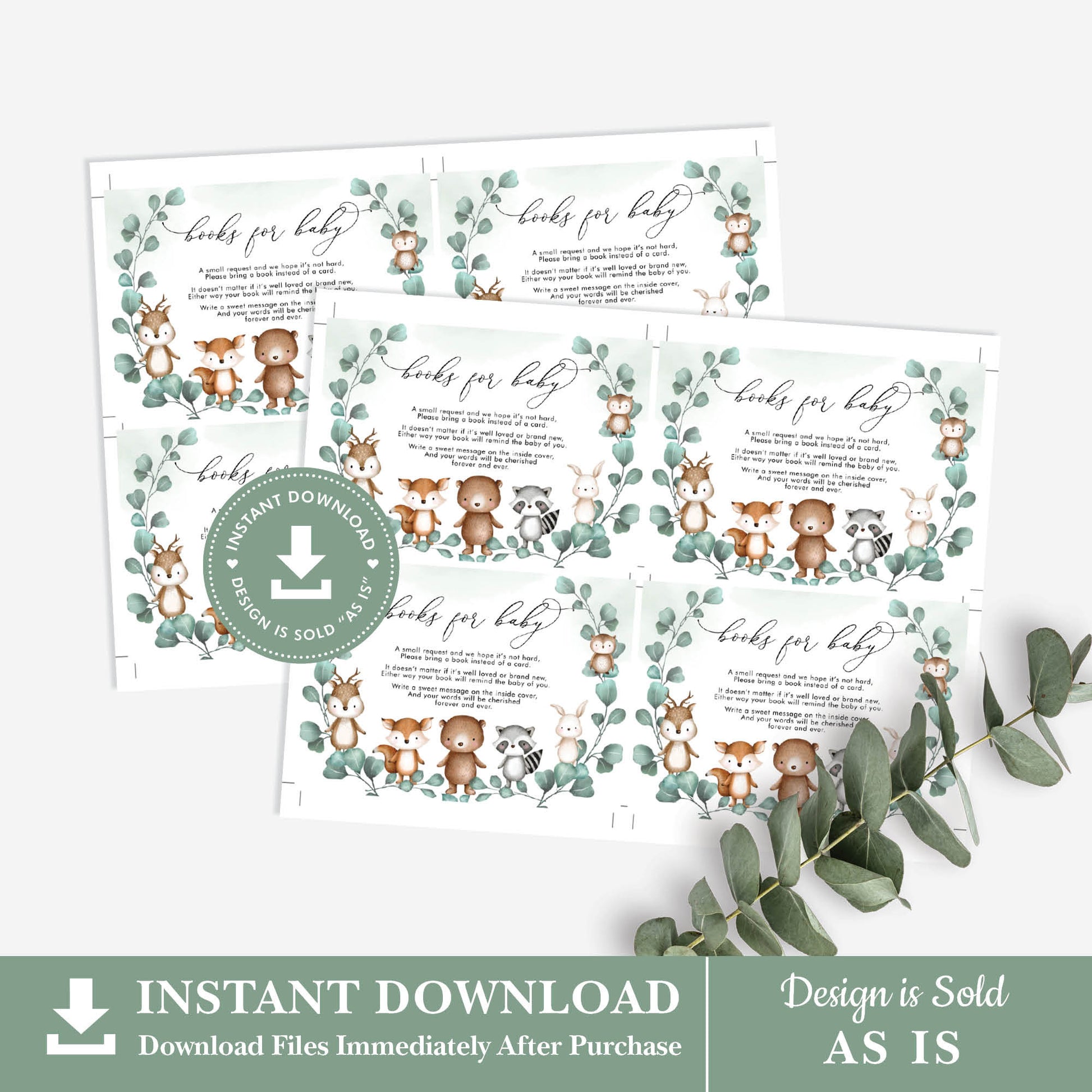 Woodland Animals Books for Baby Card