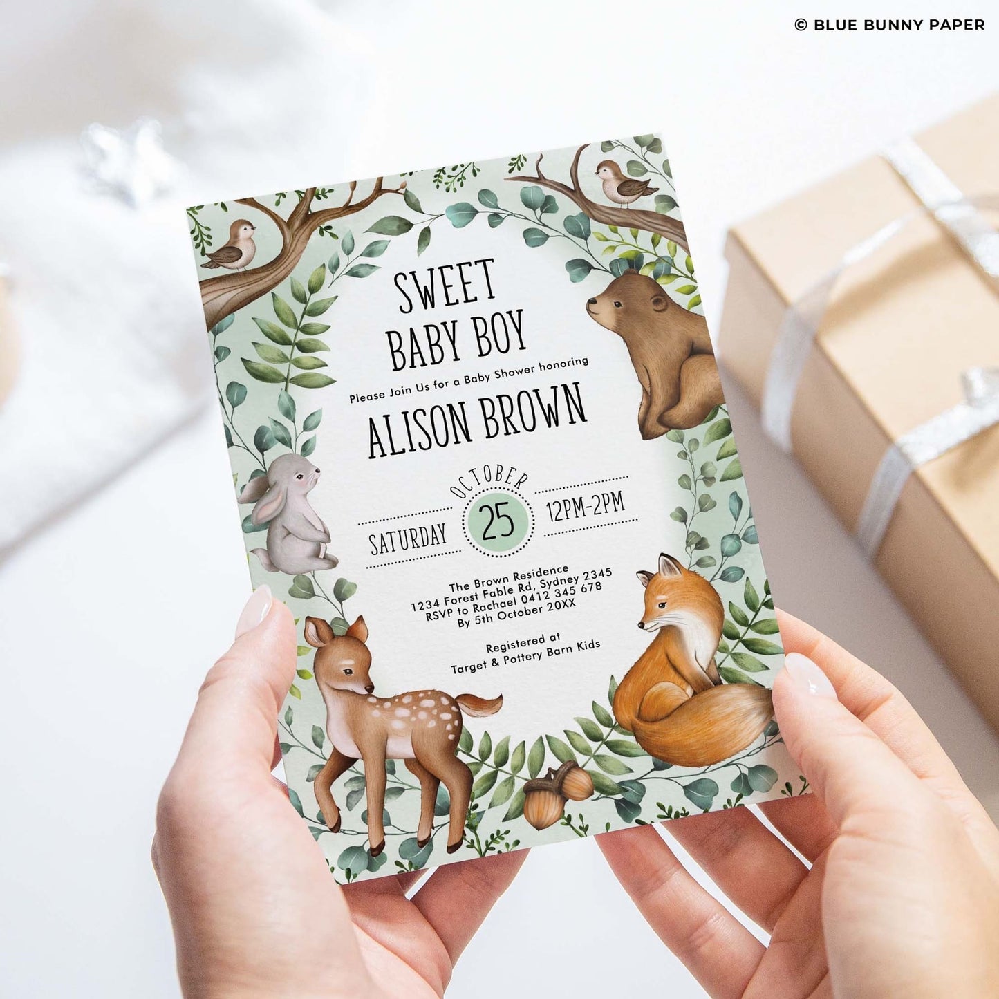 Woodland Baby Shower Invitation