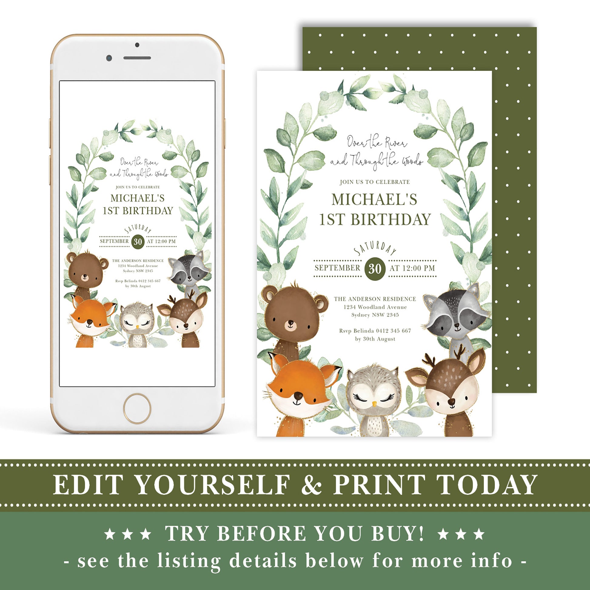 Woodland Birthday Invitation