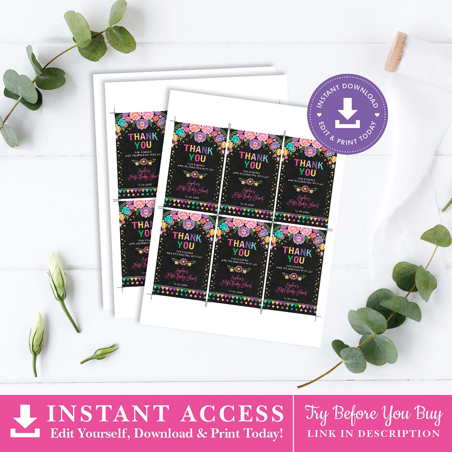 Mexican Fiesta Party Favor Tags