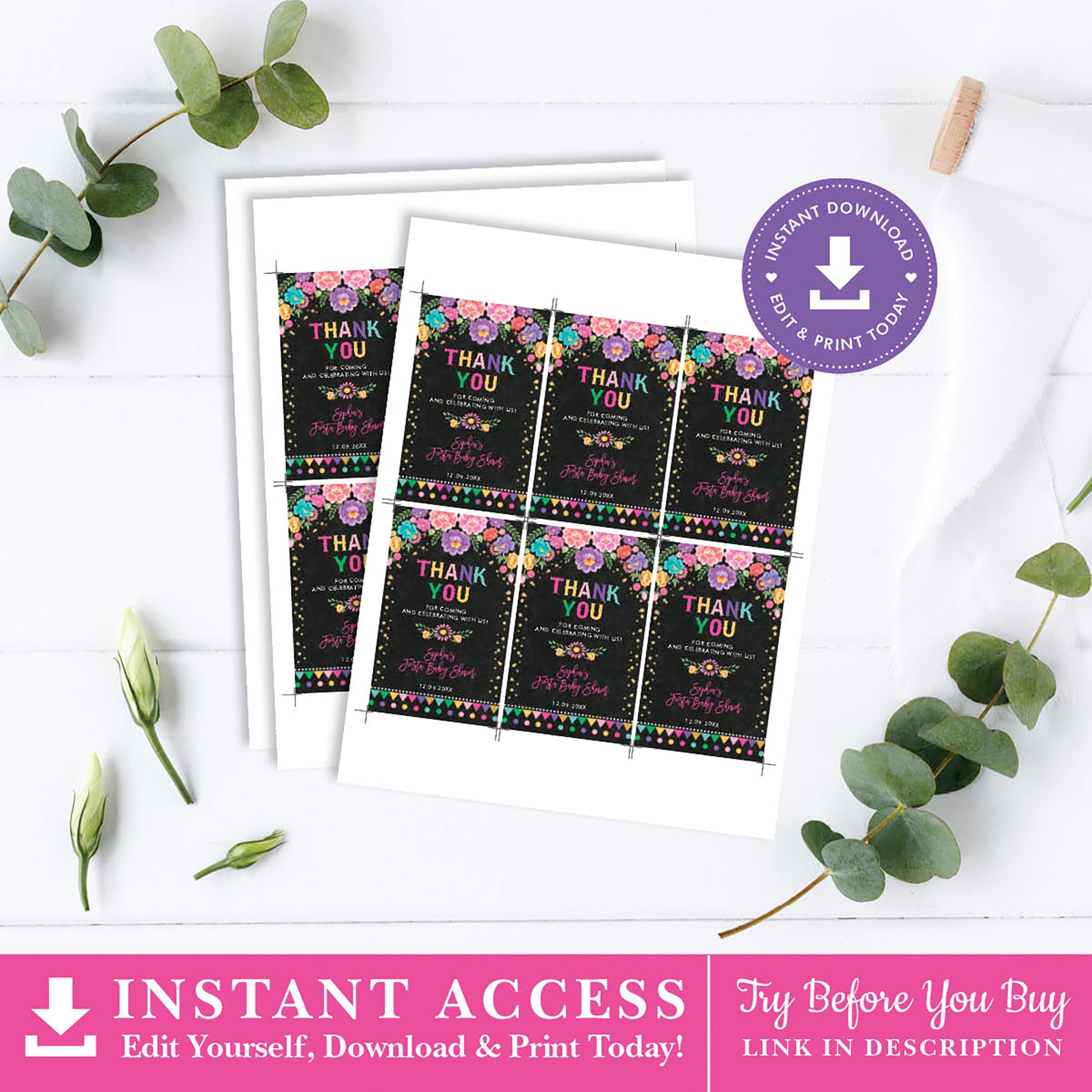Mexican Fiesta Party Favor Tags