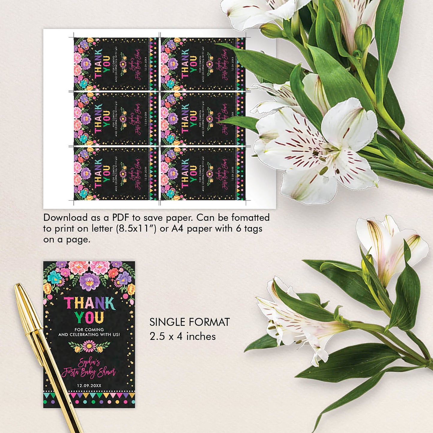 Mexican Fiesta Party Favor Tags