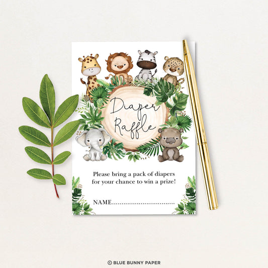 Baby Shower Diaper Raffle Card