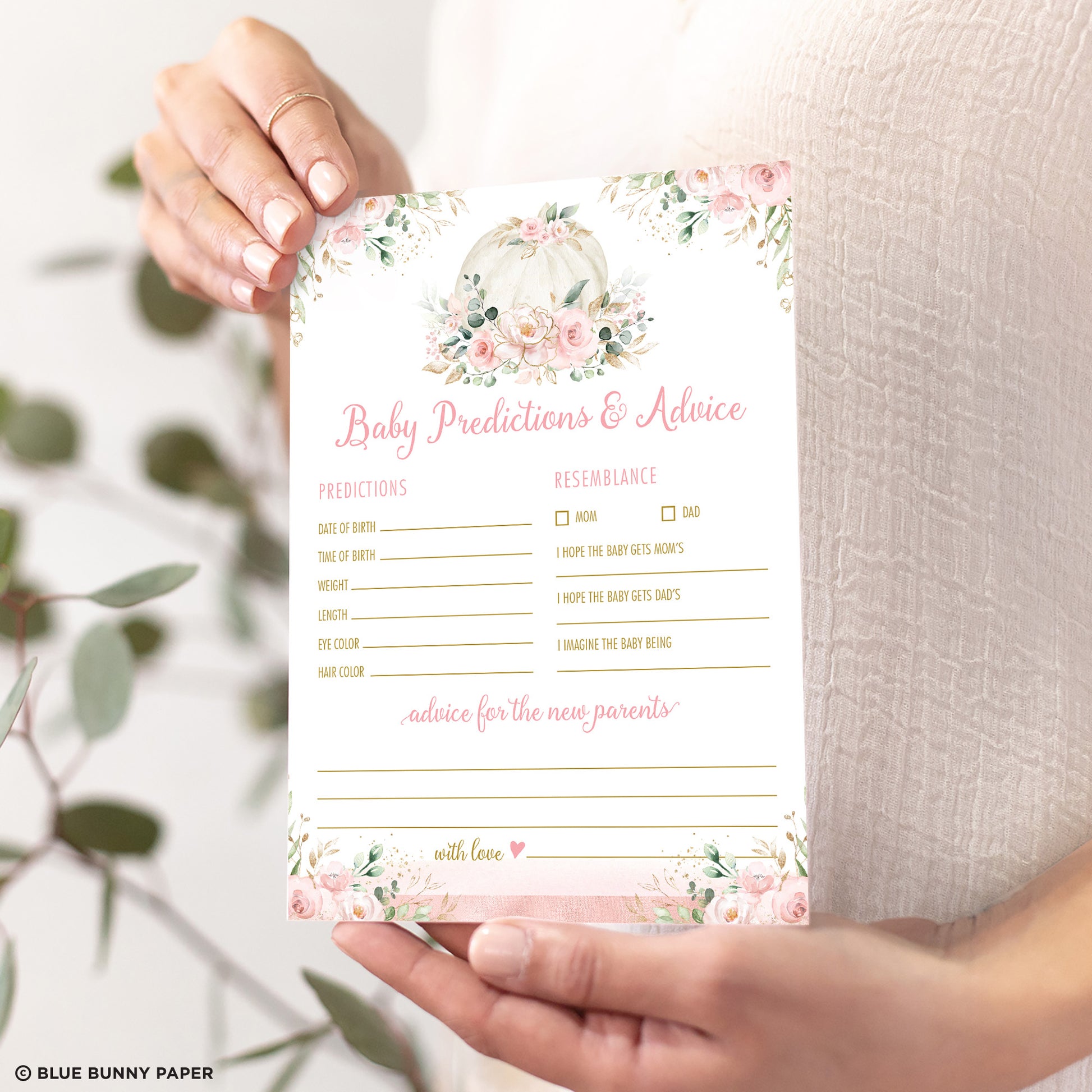 Baby Shower Predictions & Advice Game
