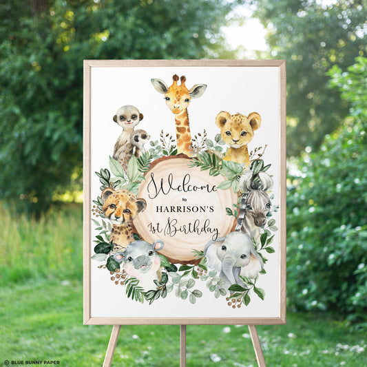 Safari Animals Party Welcome Sign