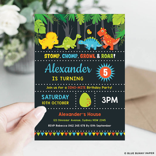 Dinosaur Birthday Invitation