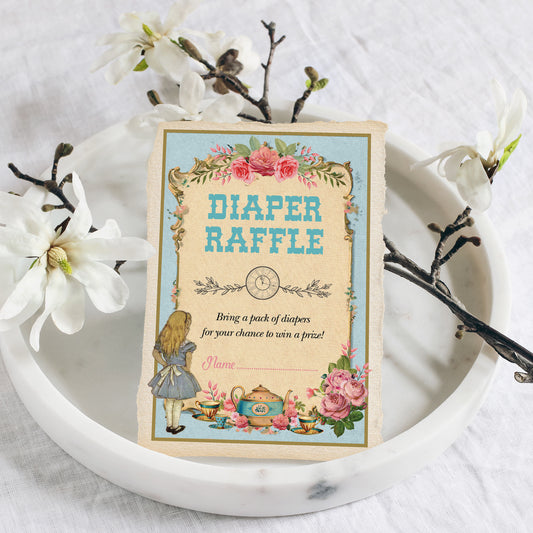 Alice in Wonderland Blue Diaper Raffle