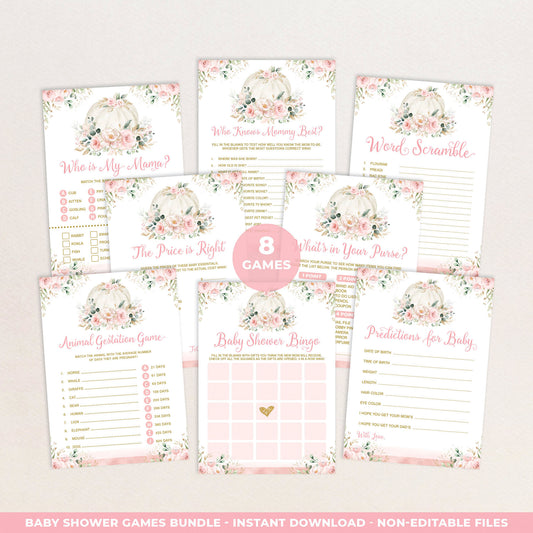 Pumpkin Baby Shower Games Bundle