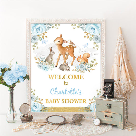 Boy Woodland Party Welcome Sign