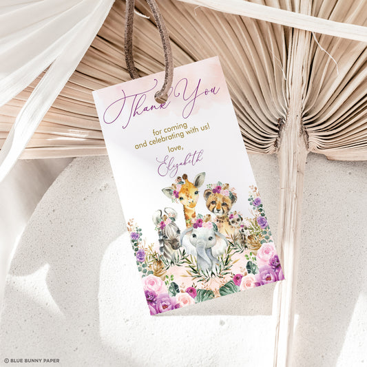 Jungle Animals Party Favor Tags