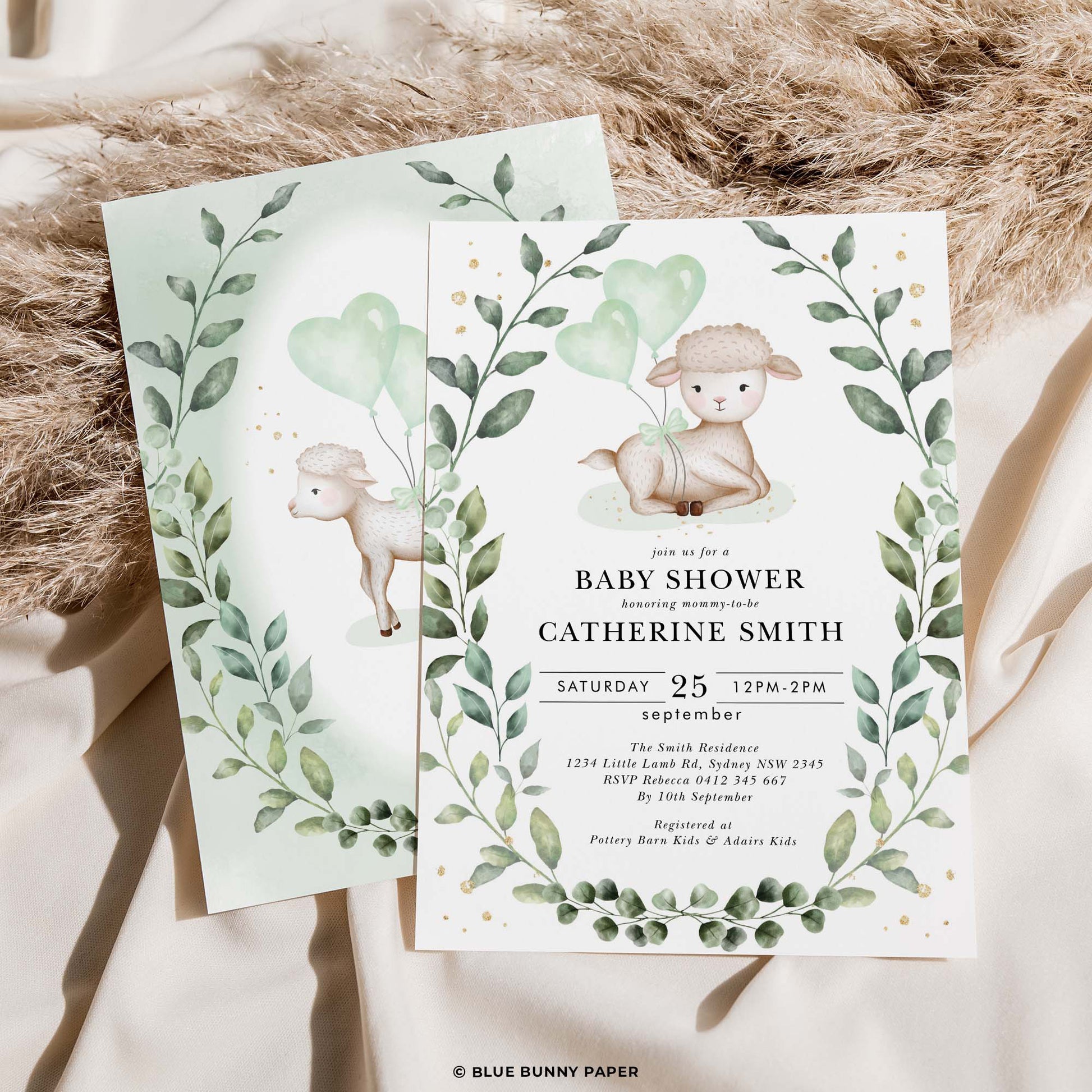 Lamb Baby Shower Invitation
