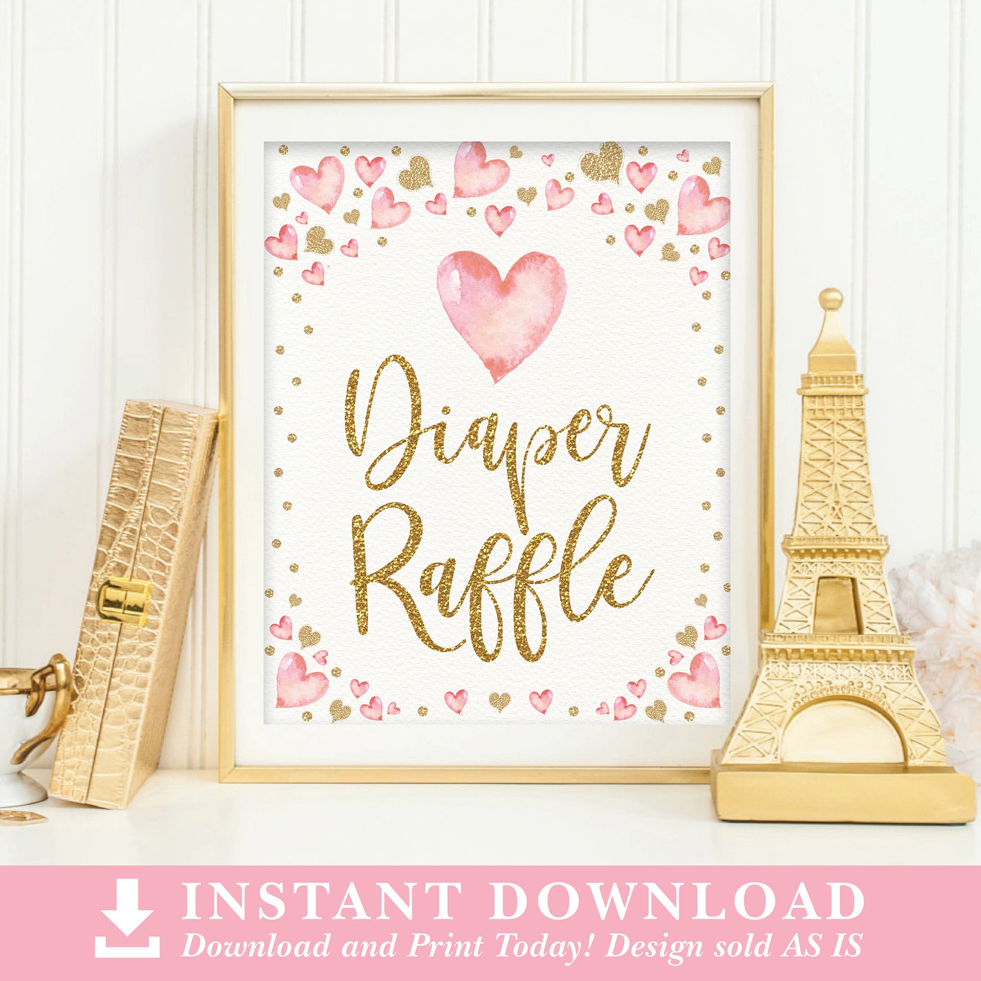 Valentines Diaper Raffle Party Sign
