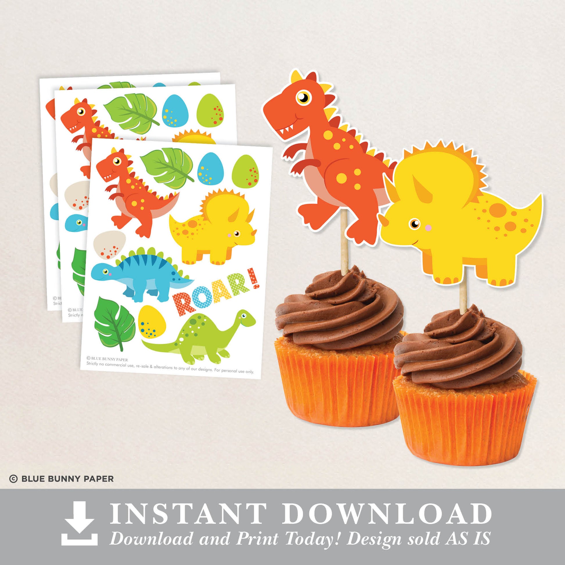 Dinosaur Party Cake Topper