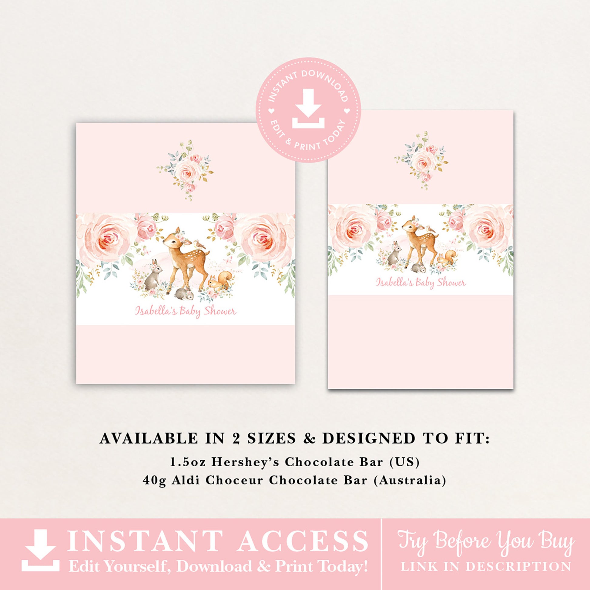 Girl Woodland Chocolate Bar Wrapper
