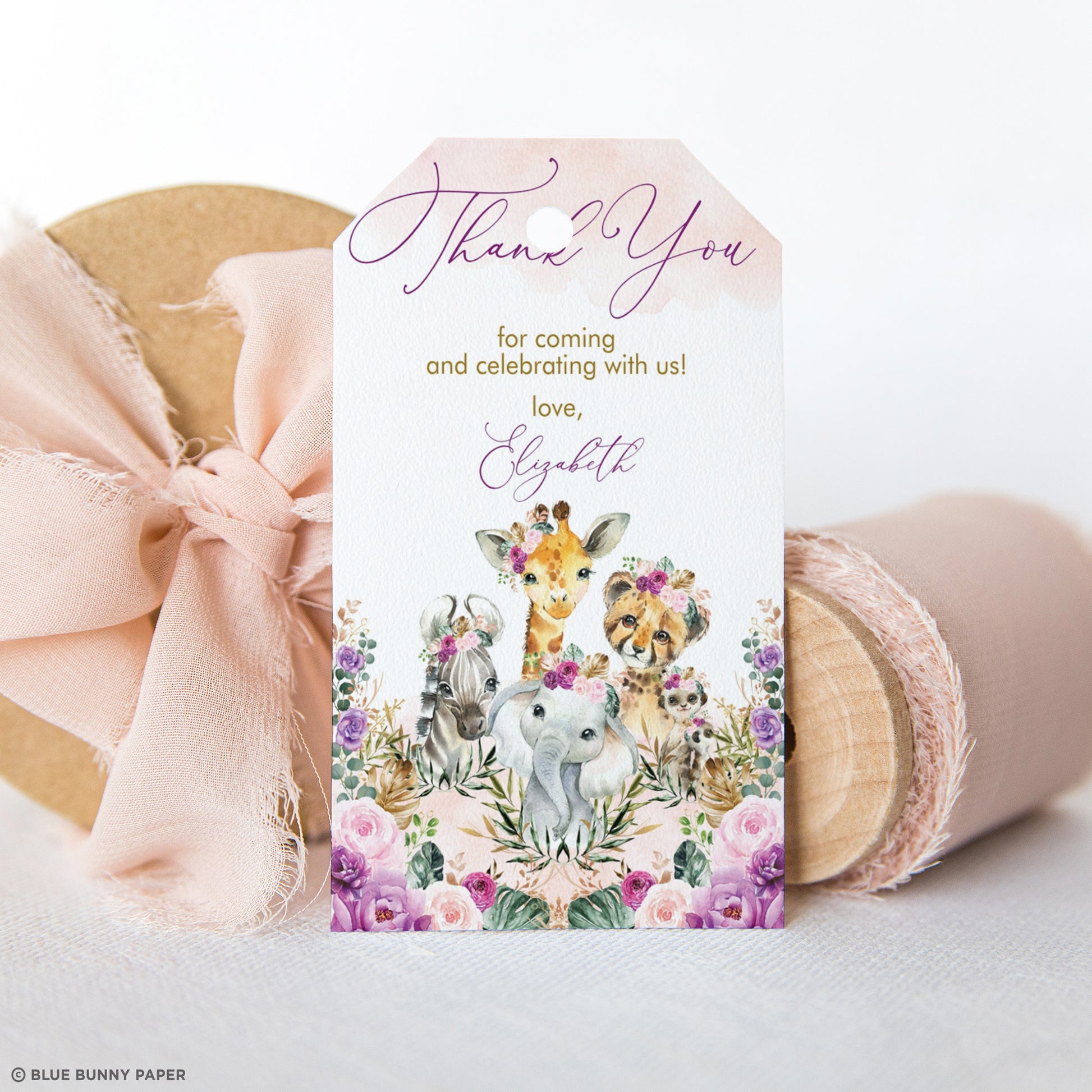 Jungle Animals Party Favor Tags
