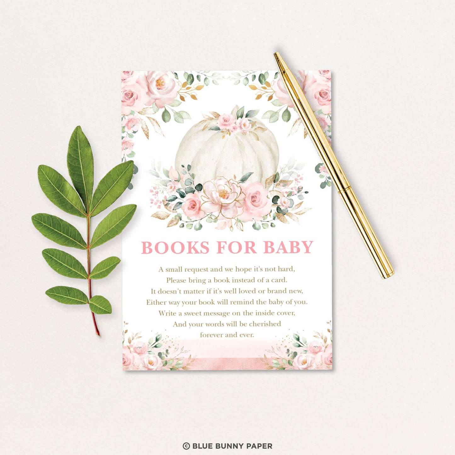 Printable Pumpkin Books for Baby Insert Card