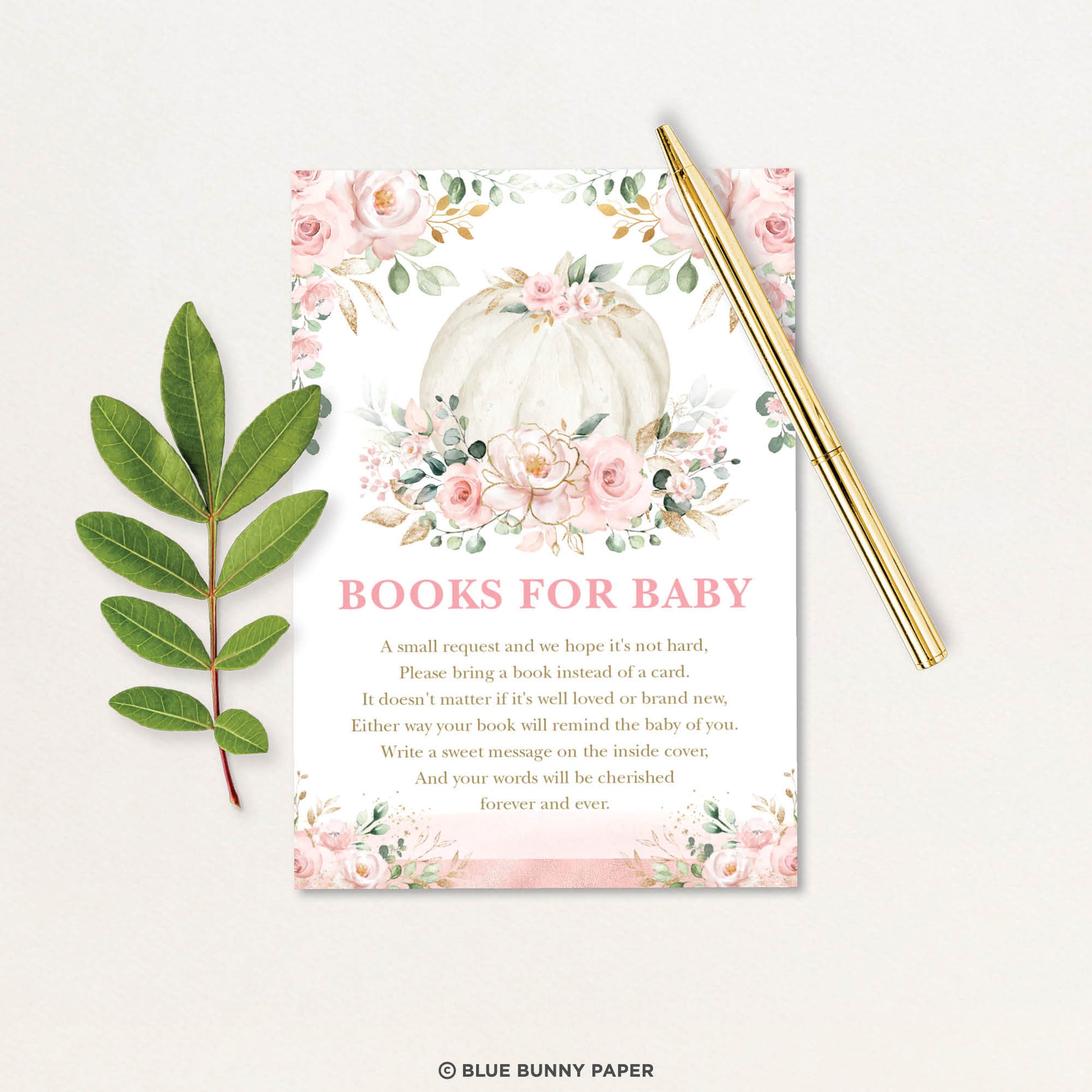 Printable Pumpkin Books for Baby Insert Card