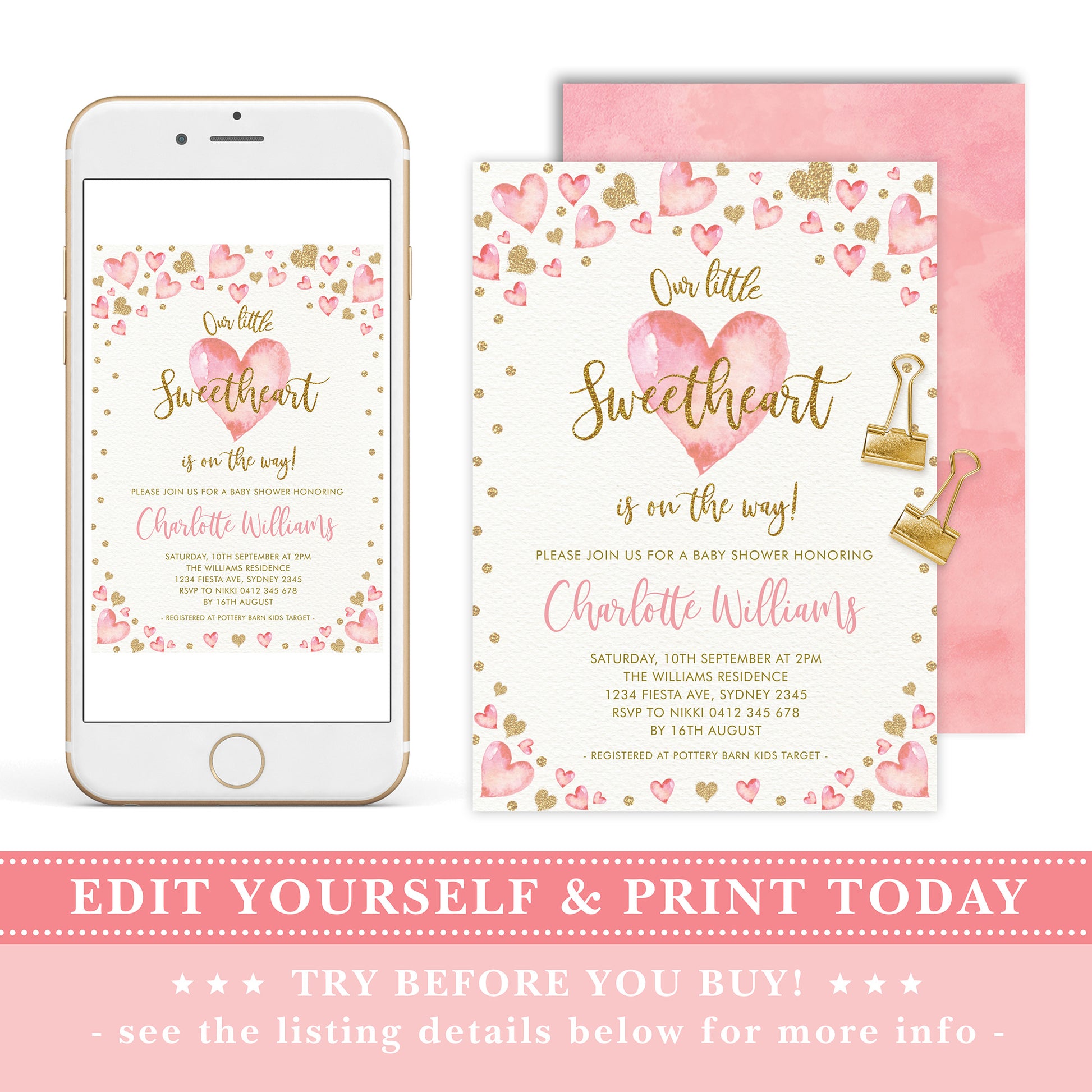 Valentines Baby Shower Invitation