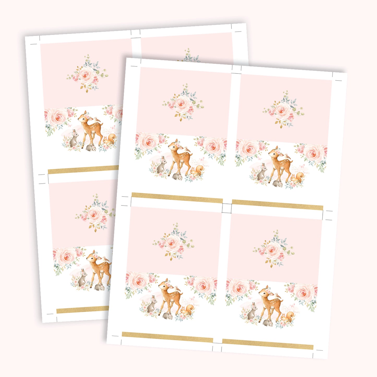Girl Woodland Table Place Cards